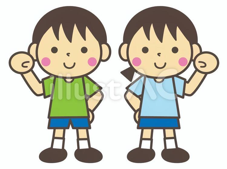 男の子と女の子 男の子,女の子,小学生のイラスト素材