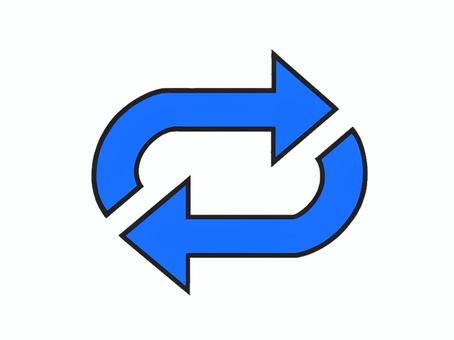 ループをするイメージの矢印（やじるし） 矢印,マーク,印,方角,リピート,繰り返し,方向,示す,一周,回転のイラスト素材