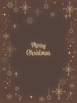 シックでゴージャスなクリスマス背景 クリスマス,背景,フレーム,枠,シック,キラキラ,ゴージャス,豪華,雪の結晶,ガーランドのイラスト素材