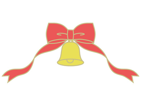 リボン付きベル リボン,ベル,鐘,クリスマス,オーナメント,贈り物,お祝い,赤のイラスト素材