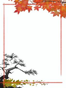 秋のフレーム 秋,フレーム,透過済,紅葉,便箋のイラスト素材
