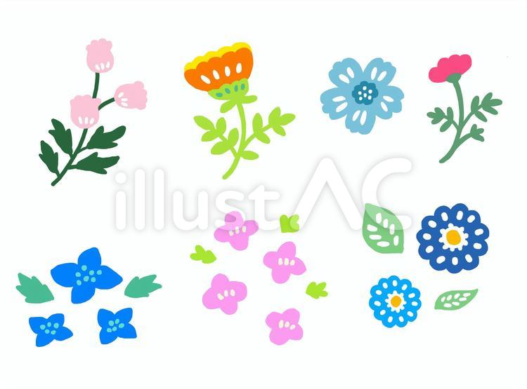 かわいい花の手書き風イラスト 花,植物,イラストのイラスト素材