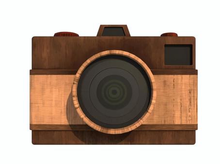 木のカメラ（前） カメラ,一眼レフ,デジタルカメラ,家電,電化製品,写真,3d,cg,木のイラスト素材