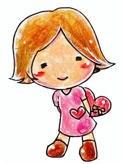 Illustration, girl, valentine, cute, JPG and PNG