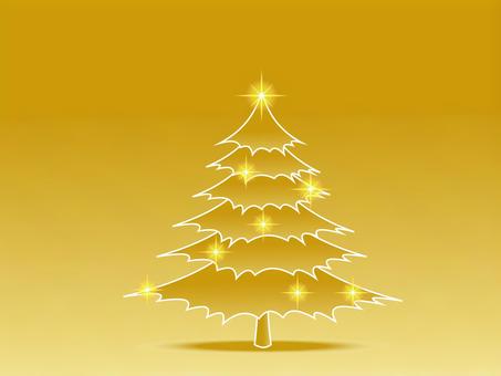 Simple Christmas tree gold, christmas, christmas tree, xmas, JPG and AI