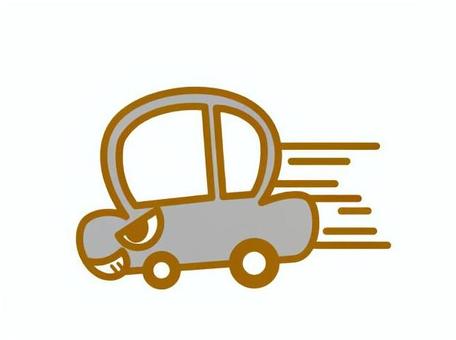 悪い運転をする車　ブラック 車,煽り運転,スピード違反,乗り物,犯罪,暴走のイラスト素材