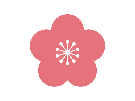 Plum flower icon single, , JPG, PNG and EPS