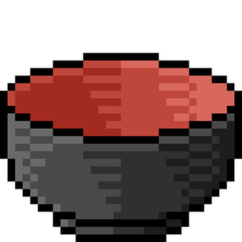お椀（ドット絵） お椀,食器,漆器,ドット絵,ドット,絵,ゲーム,ピクセルアート,レトロ,rpgのイラスト素材