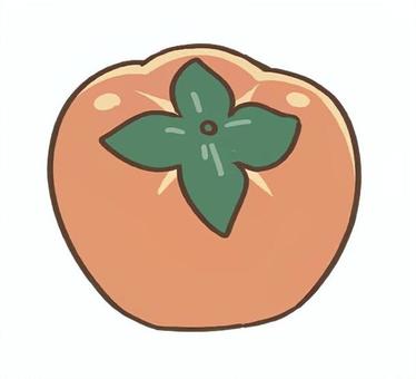 柿・秋・食べ物 秋,旬,手描き,野菜,柿,食べ物,果実,アイコン,パーツのイラスト素材