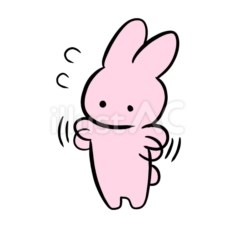 あわあわするうさぎ うさぎ,あわあわ,動物のイラスト素材