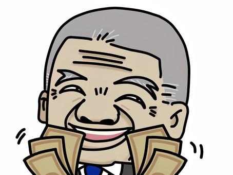 お金をチラつかせる政治家 政治家,政治,議員,人物,おじさん,おじいちゃん,スーツ,お金,お札,悪い顔のイラスト素材