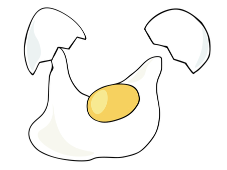 たまご パカッ 卵,白身,黄身,殻,主線あり,食べ物,イラスト素材,広告,チラシ,cmのイラスト素材
