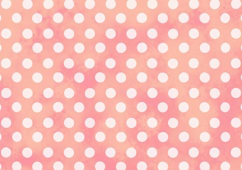 ピンクとオレンジのさわやかな水彩水玉背景