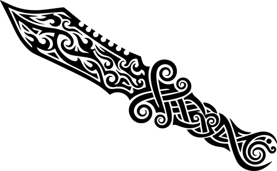 トライバル柄のナイフ