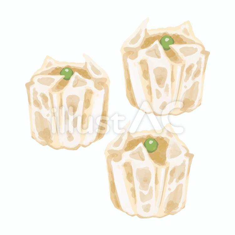 シュウマイ　主線なし 焼売,中華,点心のイラスト素材