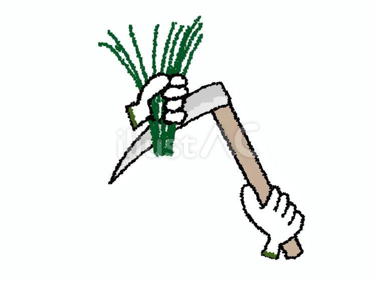 草刈り 草刈り,窯,軍手のイラスト素材