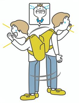 迷子の子供を探すお父さん 迷子,子供,探す,父親,お父さん,呼ぶ,叫ぶ,汗,涙,心配のイラスト素材