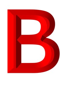 ３Dアルファベット大文字赤B b,アルファベット,大文字,立体,3d,赤,装飾文字,フォント,デザイン,アイコンのイラスト素材