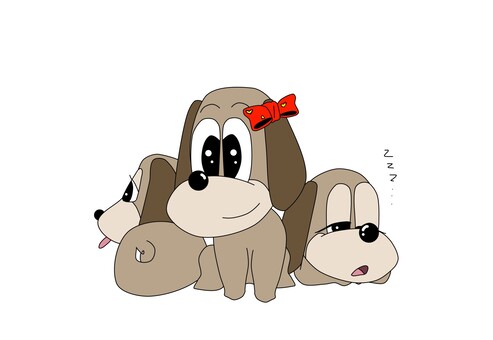 わんパク三兄弟 犬のイラスト素材