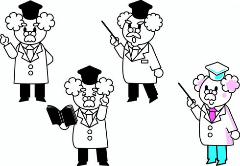 指さし博士 はかせ,テキスト,学者,説明,教授,白衣のイラスト素材