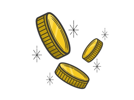 お金(マネー)を表すコインのアイコン お金,マネー,マーク,為替,貨幣,硬貨,コイン,キャッシュ,通貨,金貨のイラスト素材