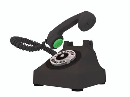昭和レトロなダイヤル式の鳴る古い黒電話機 電話,昭和レトロ,ダイヤル,クラシカル,アンティーク,ヴィンテージ,アナログのイラスト素材