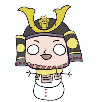 ゆるい松平広忠　ゆきだるまさん 松平広忠,天下人,偉大,西三河,岡崎城,愛知県,於大の方,人質,戦国時代,時代のイラスト素材