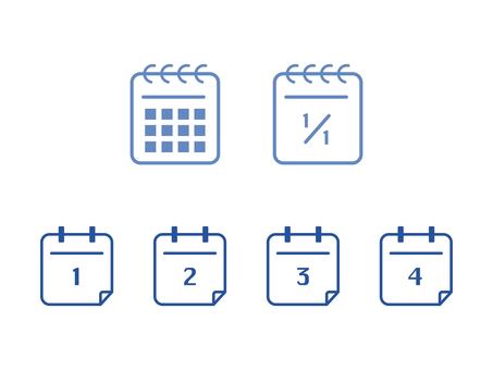 カレンダーアイコン カレンダー,日付,スケジュール,アポイント,手帳,卓上カレンダー,アイコン,マーク,セット,バリエーションのイラスト素材