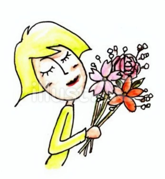 お花をありがとう 花,お花,バラのイラスト素材