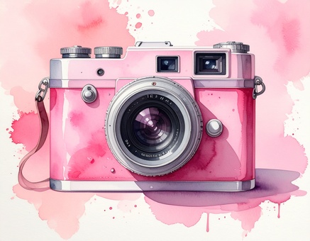 ピンクのカメラ