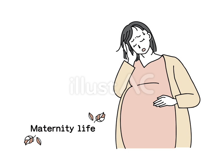 マタニティライフ・痛みの症状2 マタニティ,おしゃれ,女性のイラスト素材