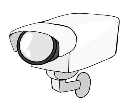 監視カメラ 監視カメラ 監視カメラ,防犯,主線あり,ゆるかわ,かわいい,広告,チラシ,cm,白背景,背景透過のイラスト素材