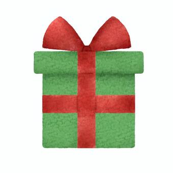 水彩風のクリスマスカラーのプレゼント プレゼントボックス,プレゼント,贈り物,ギフト,クリスマス,手描き,手書き,水彩,水彩画,背景透過のイラスト素材