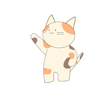 指差しねこ(ノーマル) ねこ,指さし,動物,かわいい,シンプル,白,素材のイラスト素材