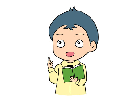 Illustration, jovem, homem, professor, 