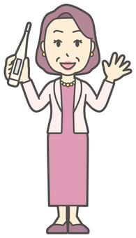  お金持ちマダム-187-全身 おばさん,体温,中年,女性,富裕層,マダム,裕福,お金持ち,ミセス,おばちゃんのイラスト素材