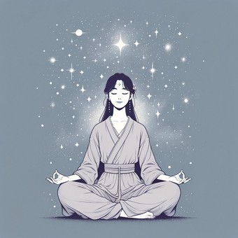 Illustration, female, meditation, agura, 