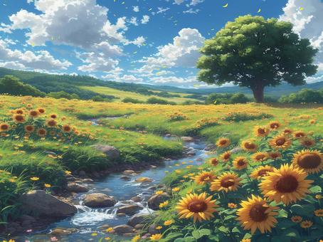 Afternoon in the sunflower field, , JPG