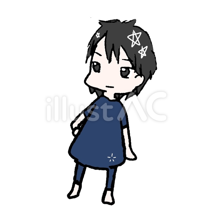 男の子 男の子,ふくよか,体型のイラスト素材