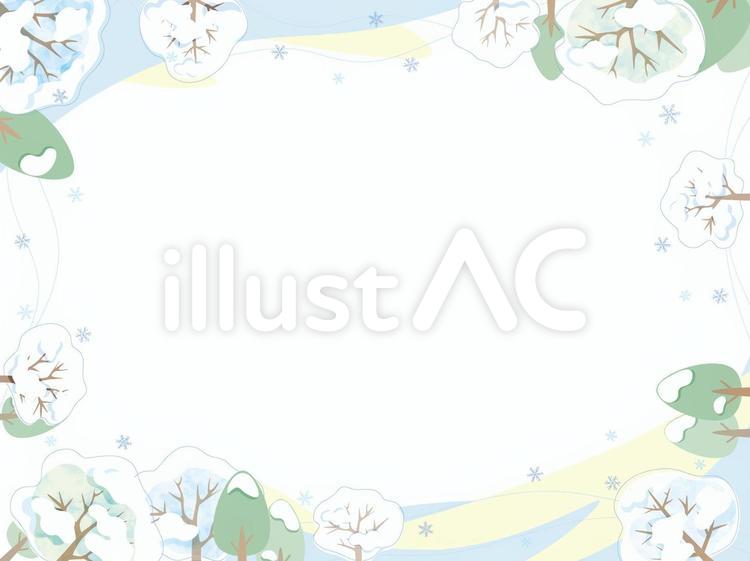 冬のフレーム6 冬,フレーム,白色のイラスト素材