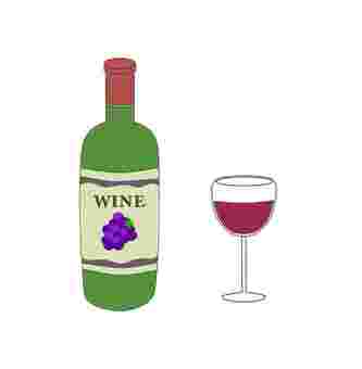 ワインボトルとワイングラス ワイン,ワインボトル,ワイングラス,赤ワイン,お酒,アルコール,飲み物,ぶどう,葡萄酒のイラスト素材