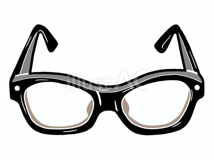 黒縁眼鏡 眼鏡,黒縁,サングラスのイラスト素材