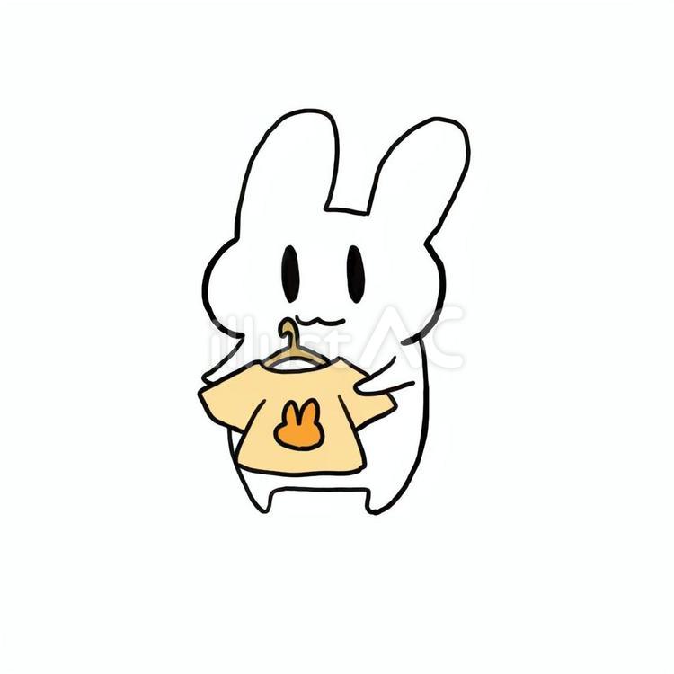 うさぎと黄色シャツ うさぎ,動物,黄色のイラスト素材