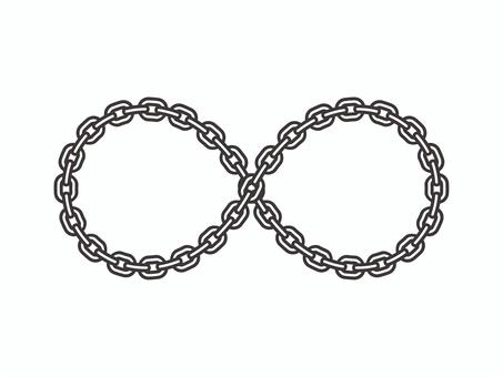 無限大マーク（鎖・中）03 無限大,インフィニティ,鎖,チェーン,記号,アイコン,マーク,シンプル,文字のイラスト素材