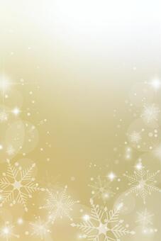 キラキラふわふわな雪の結晶の背景 金 冬,背景,雪,結晶,キラキラ,ふわふわ,光,グラデーション,金,淡いのイラスト素材