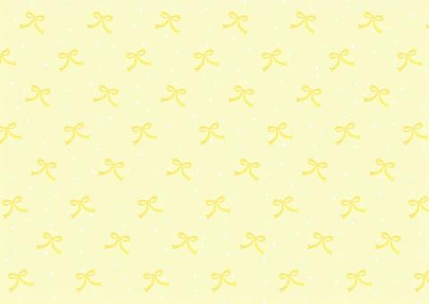 ランダムドットと水彩リボン背景(黄色 リボン,ドット,背景,水玉,黄色,黄,手描き,手書き,可愛い,バックグラウンドのイラスト素材