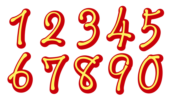 オリジナル数字セットH 立体影 オリジナル数字セットH 立体影 数字,フォント,オリジナル,文字,手書き,ペン字,マーカー,立体,影,立体影のイラスト素材
