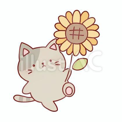 猫と向日葵