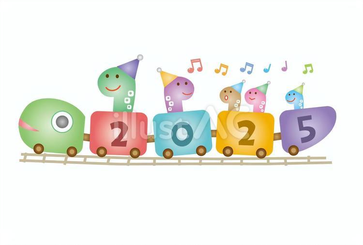 蛇列車 年賀,年賀状,元旦のイラスト素材