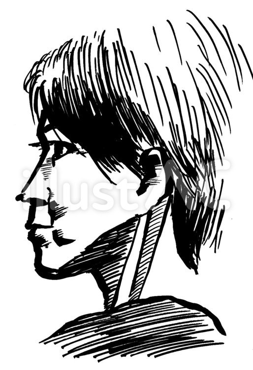 横顔 人物,少年,横顔のイラスト素材